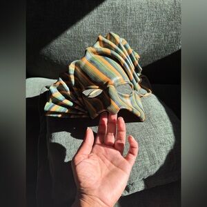 Handmade Masquerade Striped Multicolor Mask